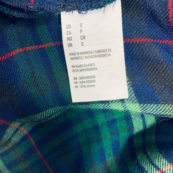 American Eagle Boyfriend Fit Women's plaid  Shirt Sz 100% Coton - Picture 13 of 16